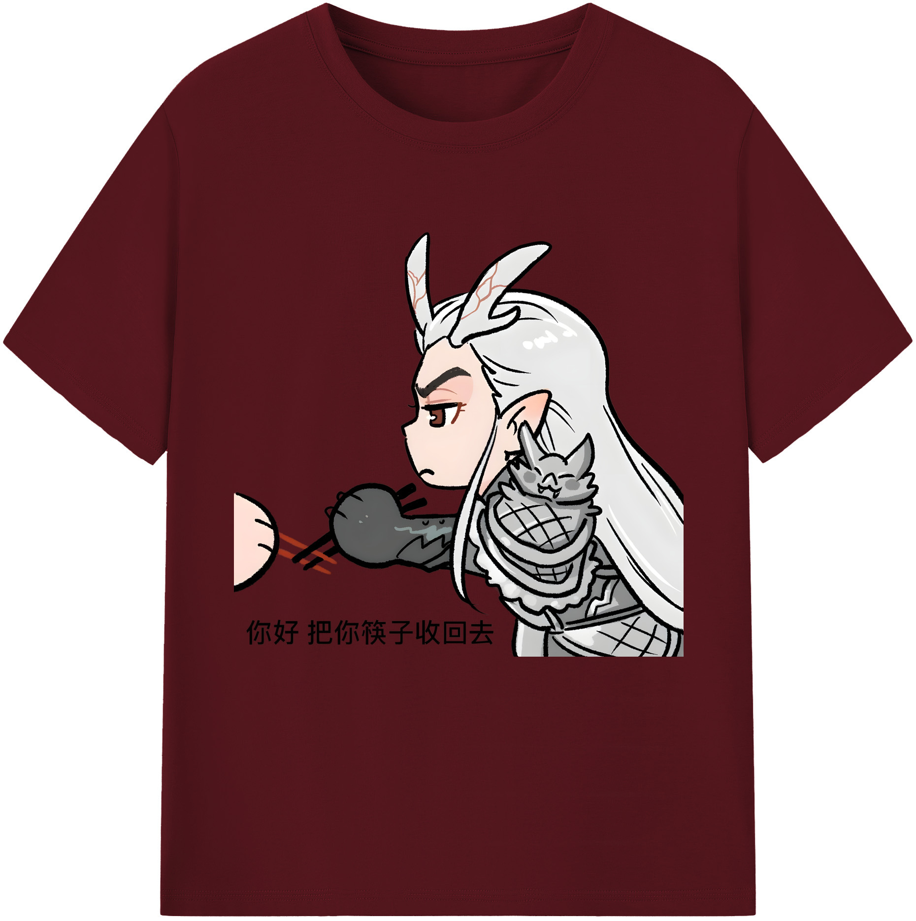 （画像用） Ne Zha 2 ナタ 魔童の大暴れ 綿100％半袖Tシャツ（フロントプリント）